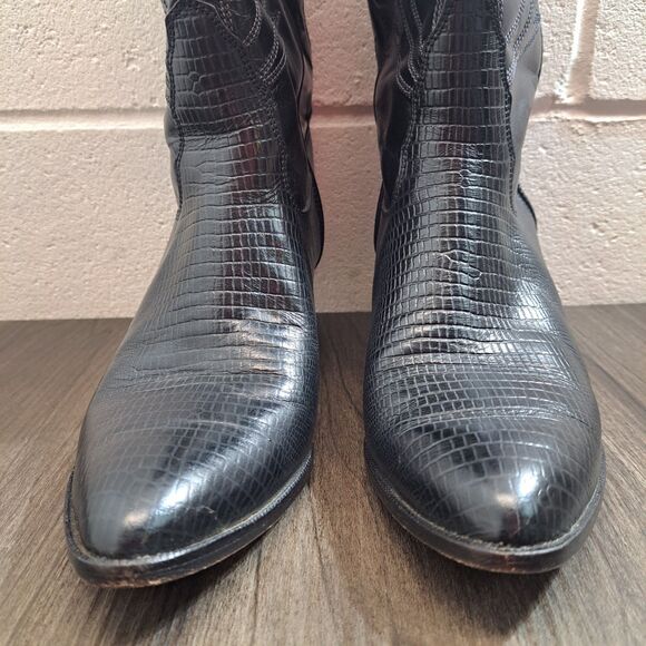 Maraschino Cowboy Boots Women's Black Leather Western Boots Size 9 - Picture 2 of 10